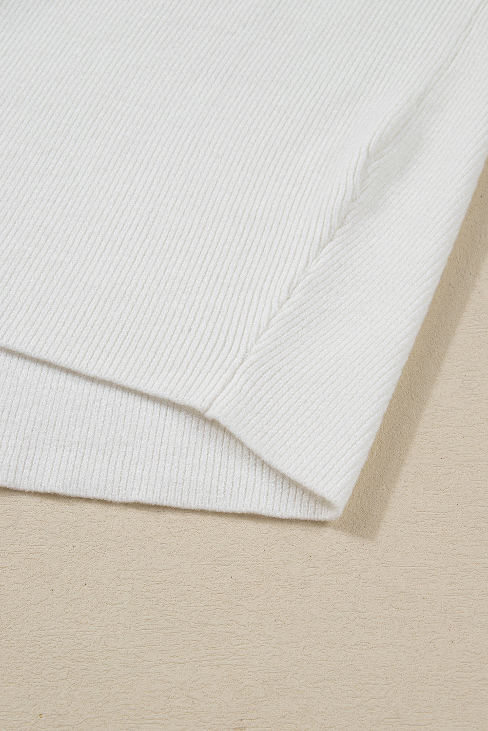 Green Color Block Plain Ribbed Knit Baggy Sweater