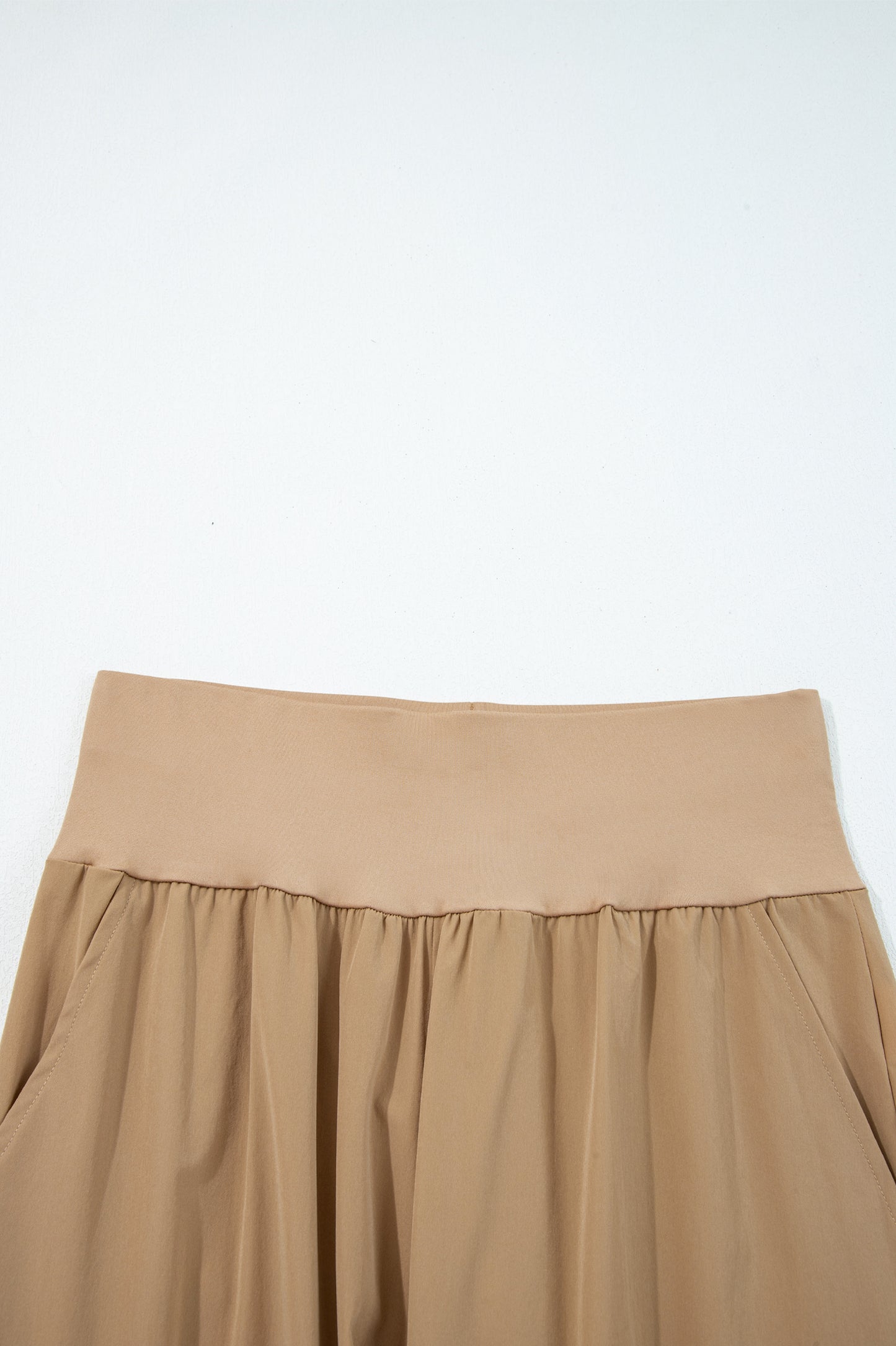 Black Elastic High Waist Pocketed Cargo Jogger Pants